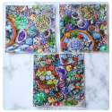 succulentes et cristaux : mouchoirs en coton