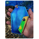cercueil jaune-bleu porte-monnaie de poche