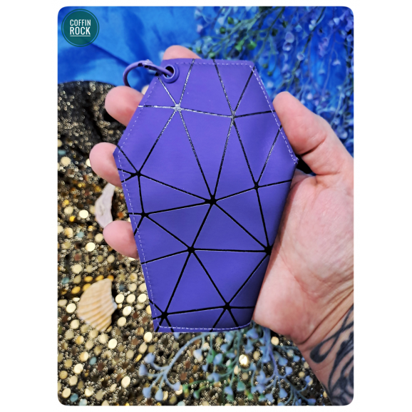 cercueil géométrie violet porte-monnaie de poche