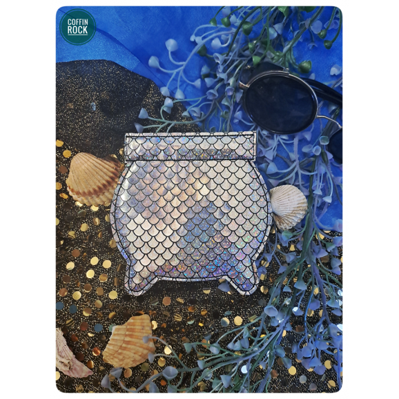 chaudron écailles argenté porte-monnaie de poche