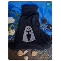 chat fantôme - Serviette brodée