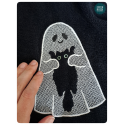 chat fantôme - Serviette brodée