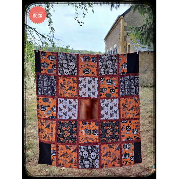 Pastel goth patchwork blanket - unique design