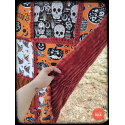 Halloween quilt - couverture patchwork rag quilt - modèle unique
