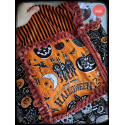 Halloween quilt - couverture patchwork rag quilt - modèle unique