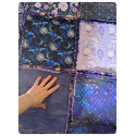 celestial witch quilt - couverture patchwork rag quilt - modèle unique