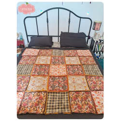 sweet autumn quilt - couverture patchwork rag quilt - modèle unique