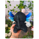 axolotl noir et bleu - peluche toute douce