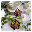 yellow-orange monarch earings