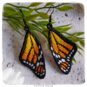 yellow-orange monarch earings