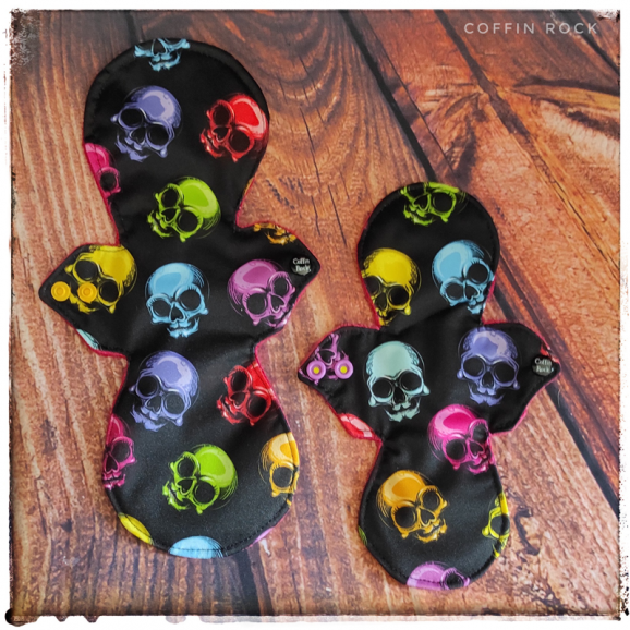 Black PUL and zombie minky - Moonrise Period Pad