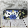skulls and blue flowers pencil case