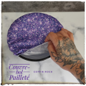 couvre-bol paillettes violettes